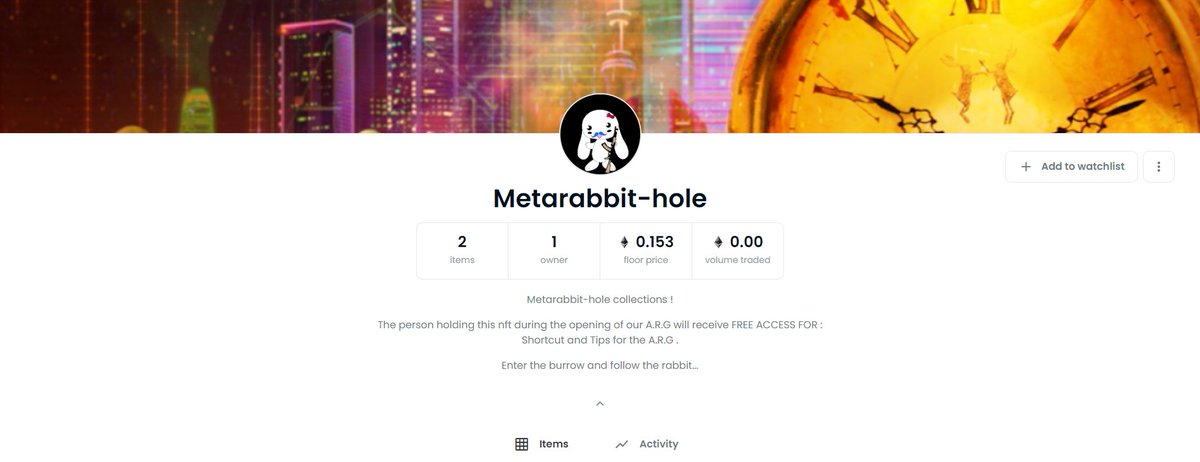 metarrabit_hole's tweet photo. we have just launched on opensea and rarible the 1st nft (exclusive) of a collections. this represents the future token that will be linked to our A.R.G
https://t.co/SE5vhvxG06
https://t.co/XYSXxC4AdV

#opensea #NFT #NFTs #NFTProjects #rarible https://t.co/StjWyKdYUD