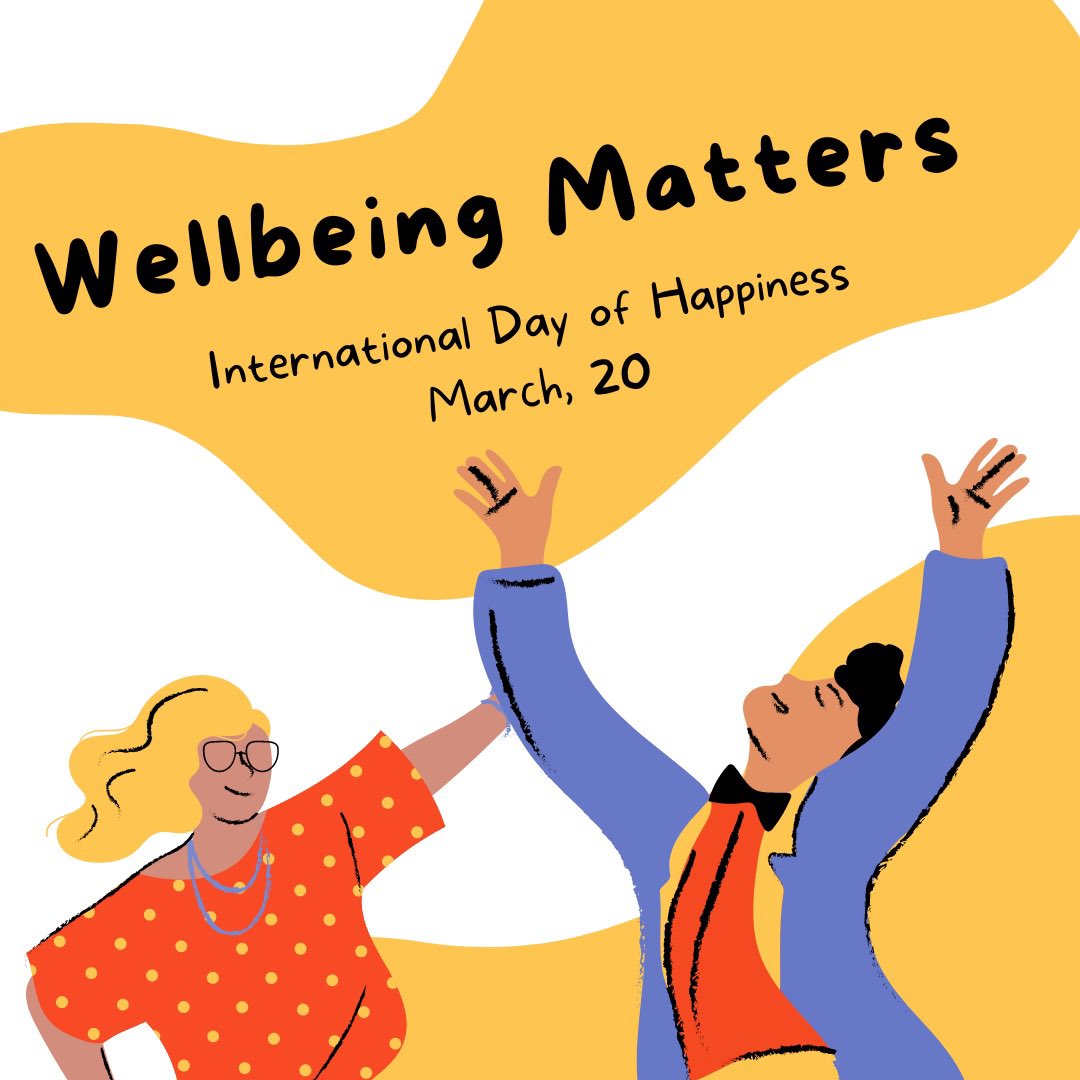 Today is #InternationalDayOfHappiness The English department wish you a happy Sunday in the sunshine ☀️ doing something you love. ❤️