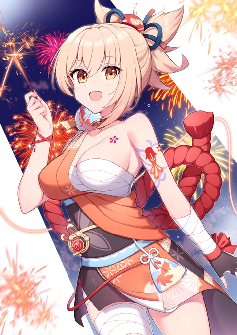 ちょっと前に描いた宵宮を手直しした
#原神 