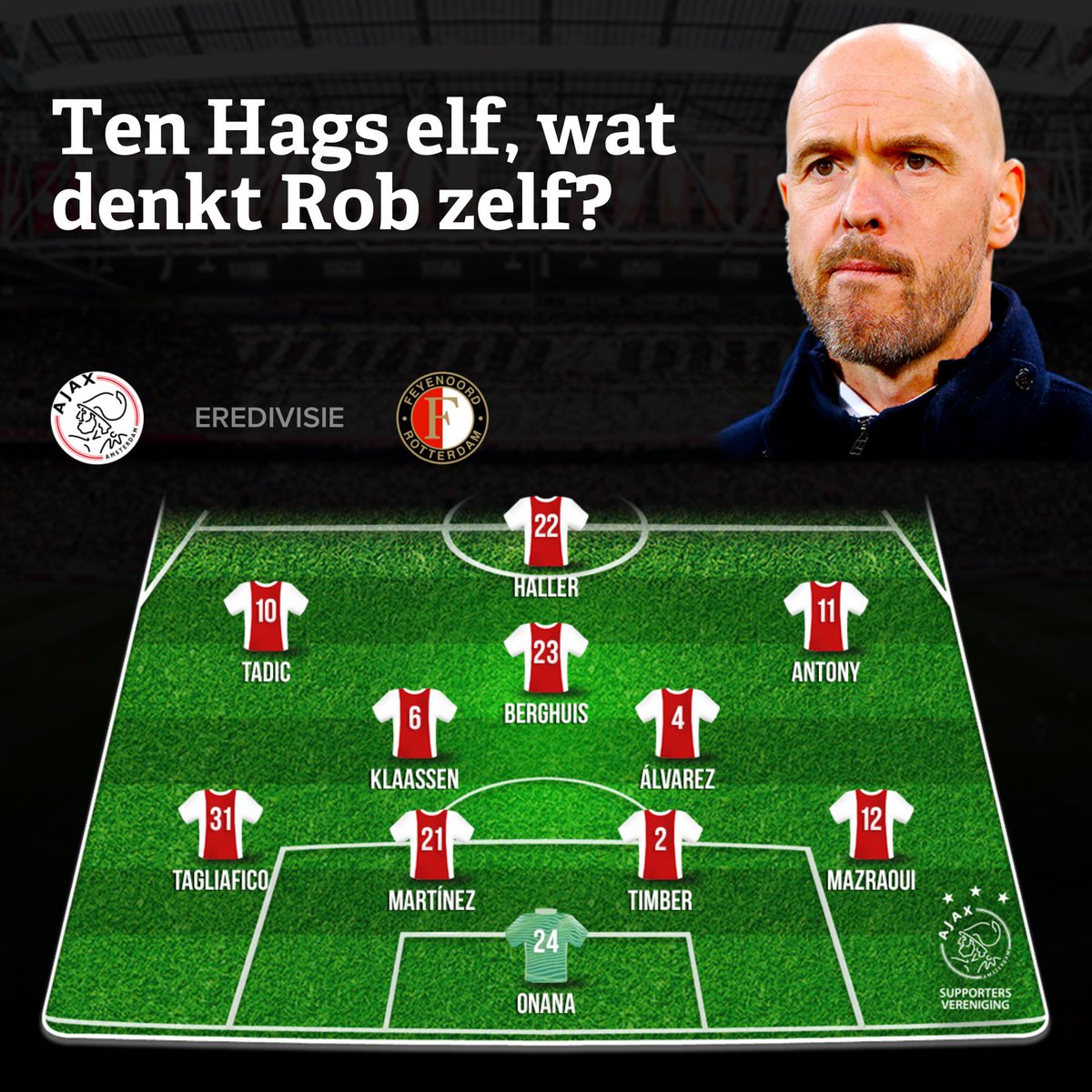 BrouwerRob's tweet photo. Ten Hags elf, wat denkt Rob zelf? #ajafey #tenhagself https://t.co/064bv1niWw