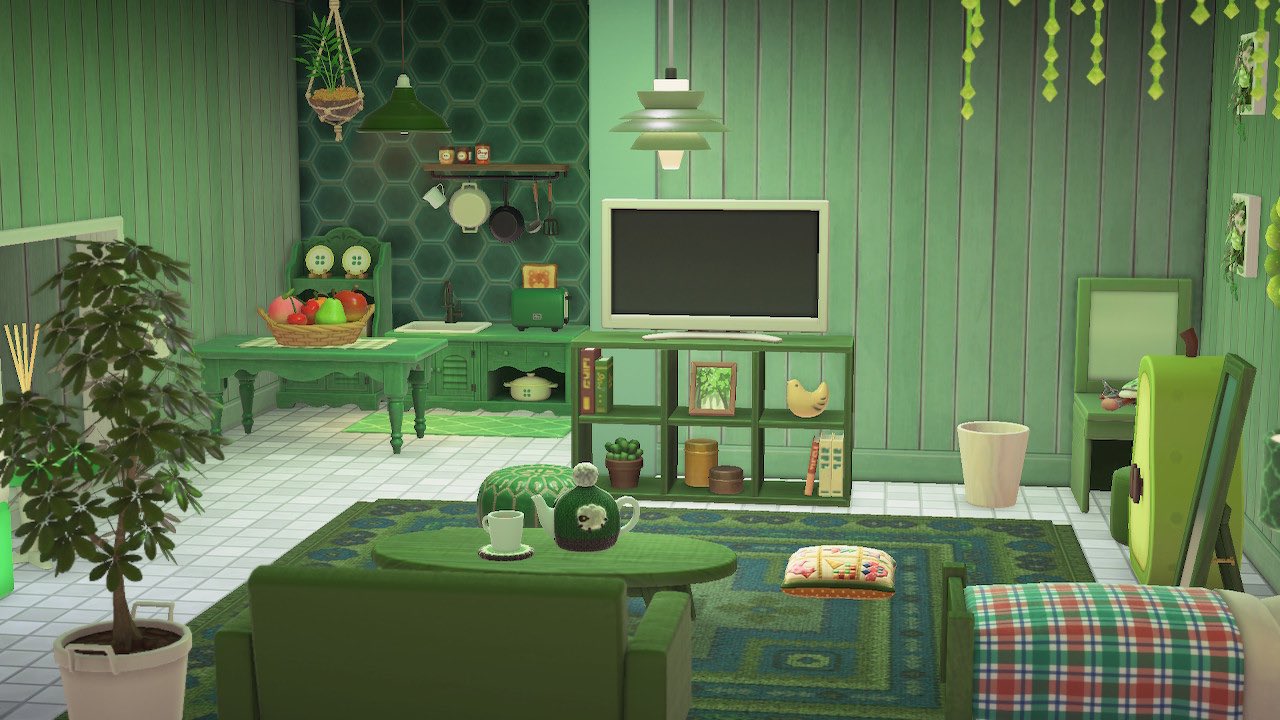 Caffe Latte3 ハピパラ記録 グリーンにつつまれて 緑色の家具をいっぱい使った 部屋にしました あつまれどうぶつの森 あつ森 ハッピーホームパラダイス ハピパラ ペチュニア T Co 00roitx0yg Twitter