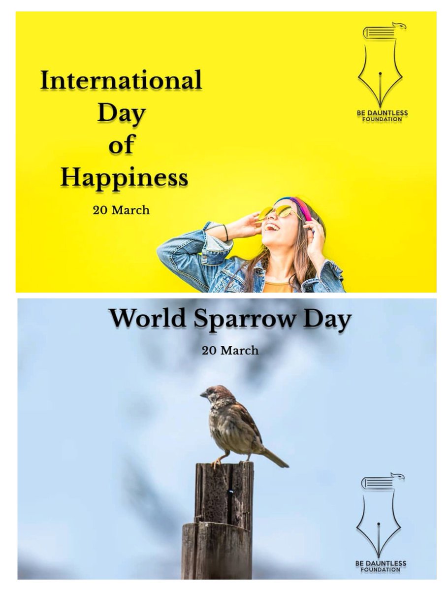dauntlessdotin's tweet photo. Today is international day of happiness and world sparrow day. And a very interesting thing to say that both are endangered species; 'Happiness and sparrow.' So it's a very well self understandable thing to say, 🤷 'Save it'.
#internationaldayofhappiness
#happiness #happyday https://t.co/CGzPERChRq