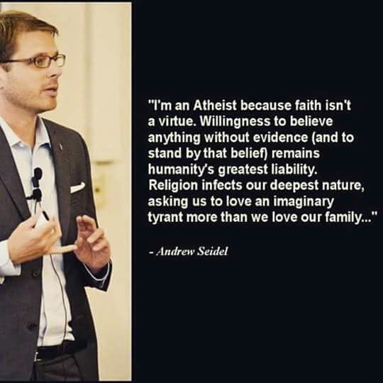 pinkheretic's tweet image. I'm an atheist b/c faith isn't a virtue. Willingness to believe anything without evidence remains humanity's greatest liability. #atheist