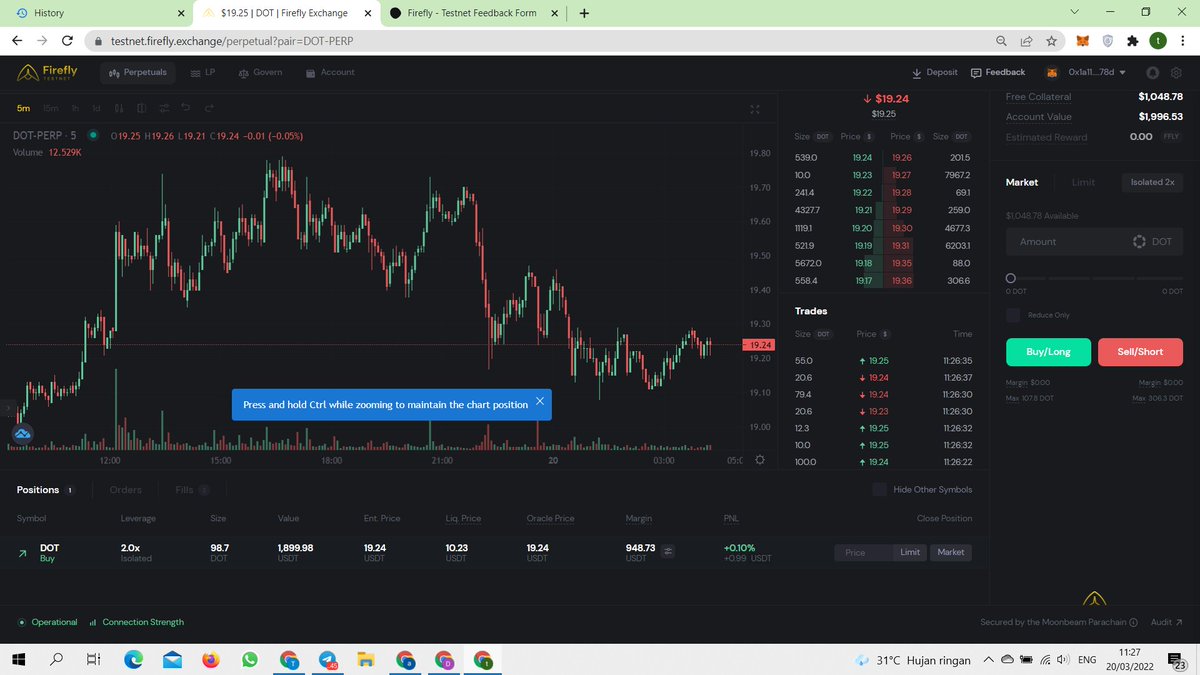 nuubteam625's tweet photo. Perfect DEX!At present, the function is relatively simple and impeccable. The interactive interface is very friendly and beautiful. I can't wait to start using it after the official online line.
@fireflyprotocol https://t.co/yU4BiAAe1K