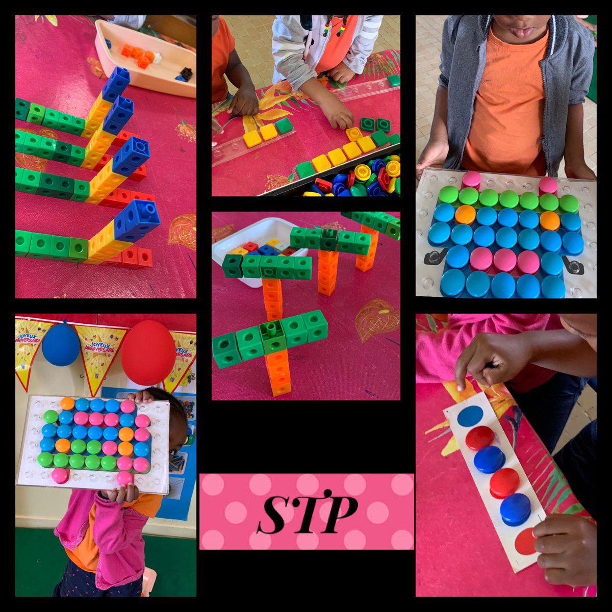 SandrineLiger's tweet photo. #semainedesMaths2022 #mathsEnFormes à l’école maternelle de FlèchKann, chaque classe avait organisé des ateliers spécifiques après la récréation du matin 👍🏻👍🏻👍🏻👌🏻@CircoFdF1 @MissionMath_972 https://t.co/rjkEs0lTdA
