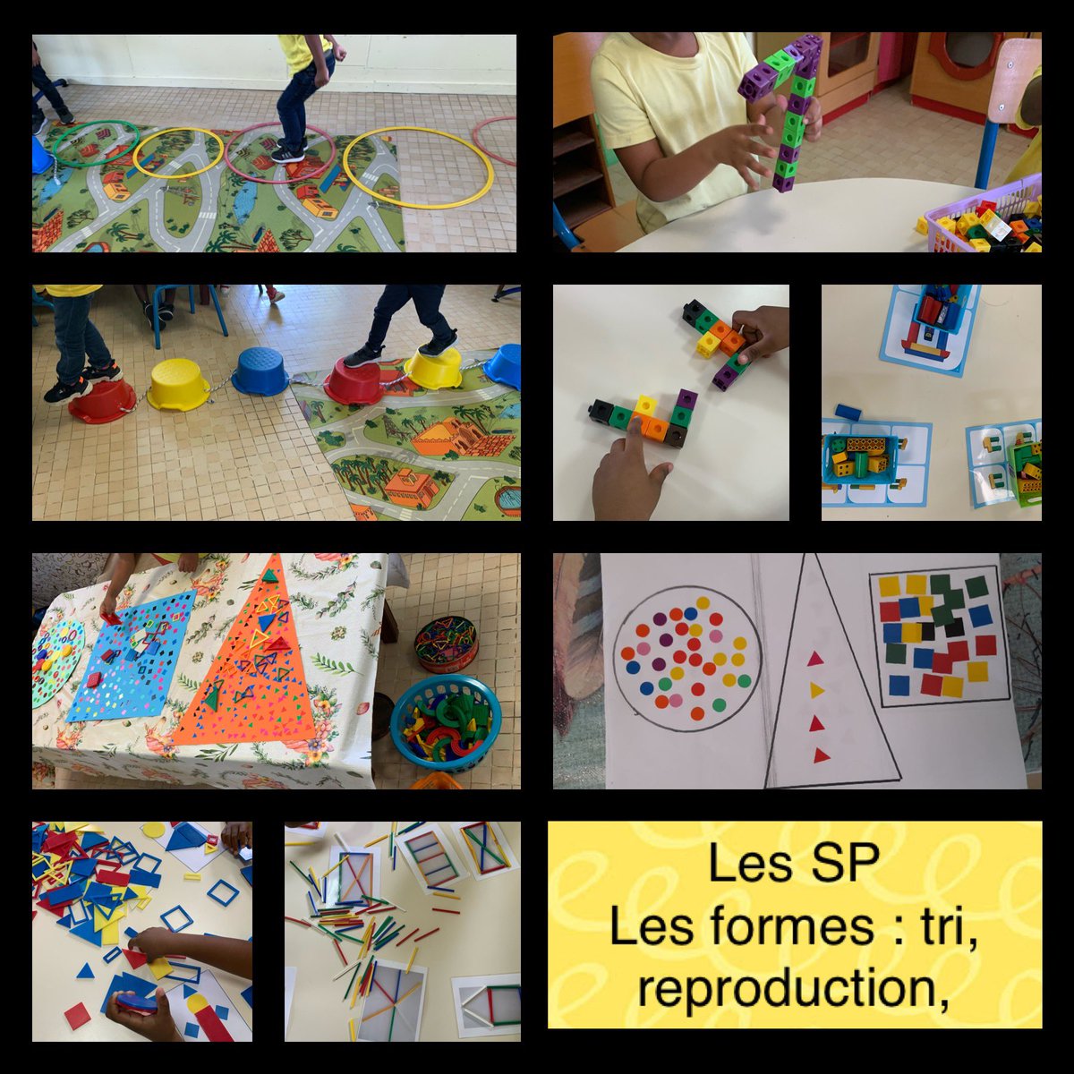 SandrineLiger's tweet photo. #semainedesMaths2022 #mathsEnFormes à l’école maternelle de FlèchKann, chaque classe avait organisé des ateliers spécifiques après la récréation du matin 👍🏻👍🏻👍🏻👌🏻@CircoFdF1 @MissionMath_972 https://t.co/rjkEs0lTdA