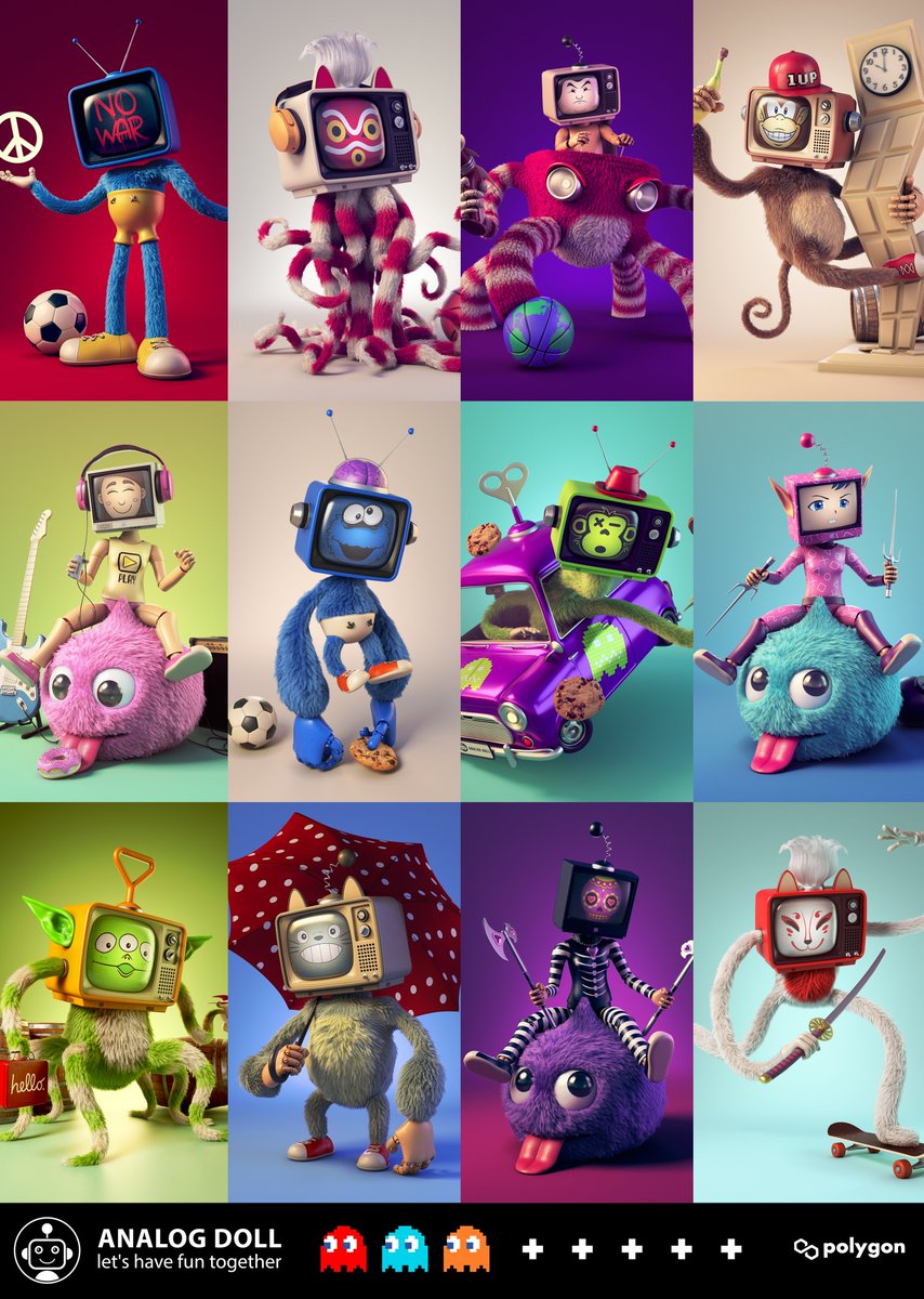 Memories of childhood TV  "Analog Doll" 
on <a href="/0xPolygon/">Polygon | POL</a> <a href="/opensea/">OpenSea</a>📺🕹️🕹️🕹️

Please come and visit, Then you will fall in love with these dolls!!! 

opensea.io/collection/ana…

#NFT #NFTCommunity #NFTdrop #nftart #OpenSeaNTF #NFTartists #Polygon