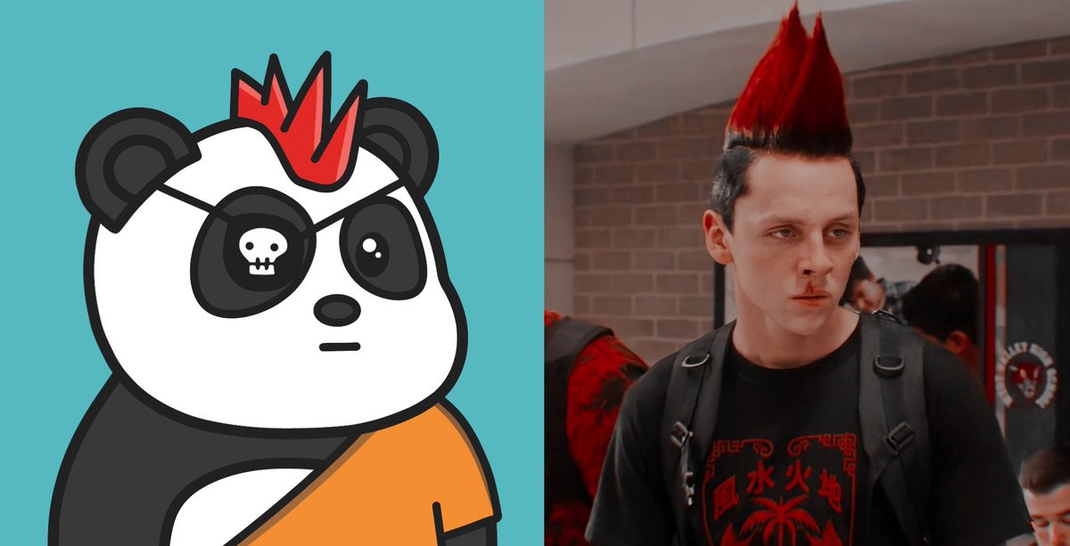 carlosg_esq's tweet photo. 🐼Who rocks the mohawk harder?😏 #PushinPanda 
@stekisteks @Jdotcolombo @kurogod @SenorAxie @richyrich @nickhcheung @LagunitasIQ @frenlypandas @coolest_ape @Ace_The1440Club @g0ogawd @Miklo369 @FarFetchedLabs @CobraKaiSeries @L3ncoco @astrohdz @EthMetcalfe https://t.co/kXm2roevGn