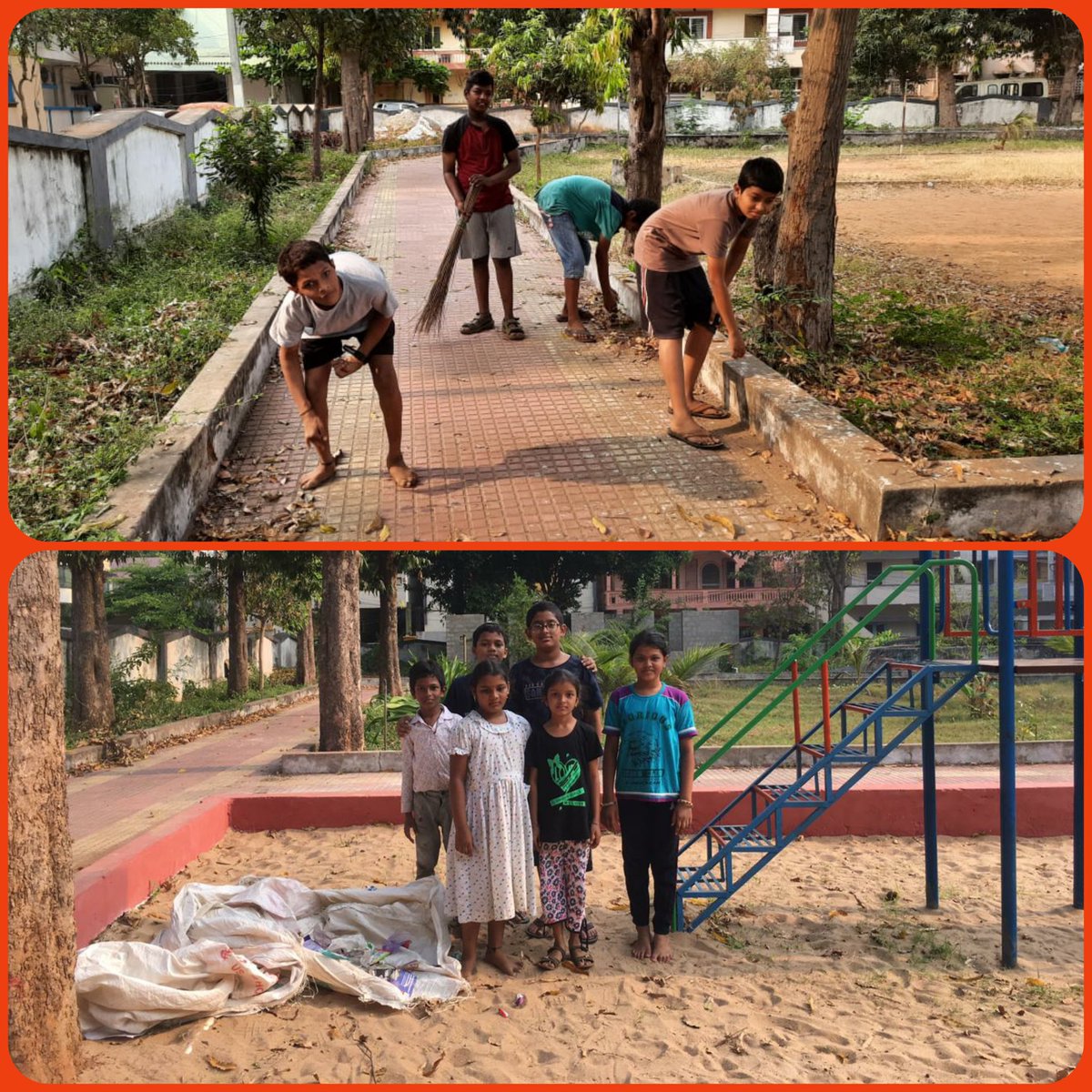 gsvr405's tweet photo. For most of us #Sunday is funday. But these Little stars, searching for others happiness by Cleaning park for elder's daily walking path at Bala Bhavan Park, Lawsons Bay Colony, Vizag.Kudos to #Srikar #Omkar #Yogitha #Yogesh #Githika #Samahita #SwachhSurvekshan2022Visakhapatnam https://t.co/9VQkAGWCOK