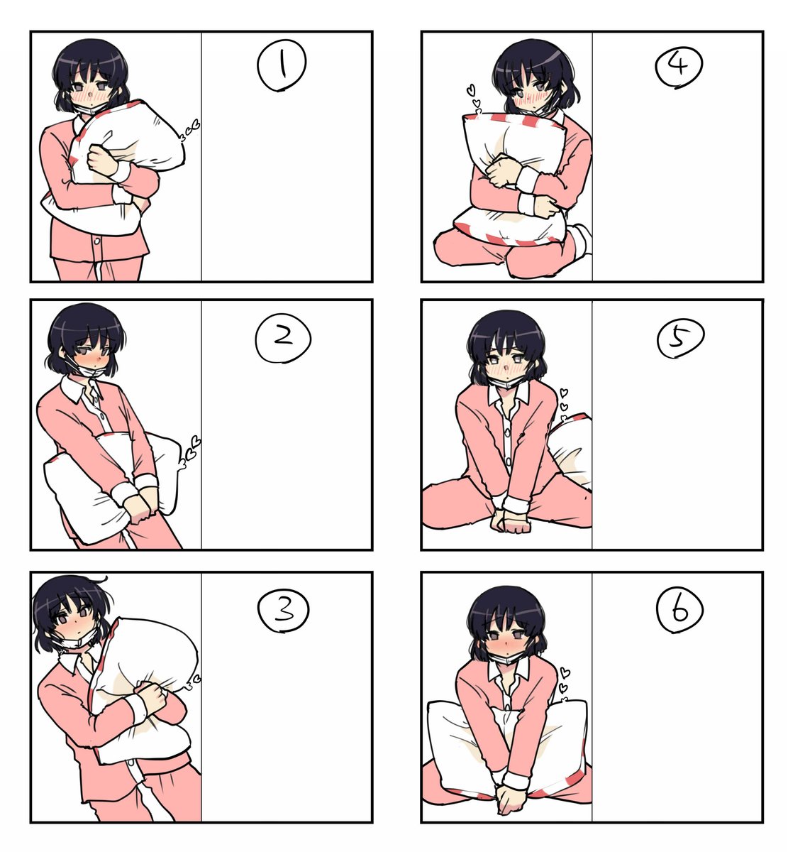 7巻のカバーイラスト案ラフ
最初にいくつかパターンを出して、その後パジャマに絞ってさらにパターンを考えて最終的にコレになったようです 