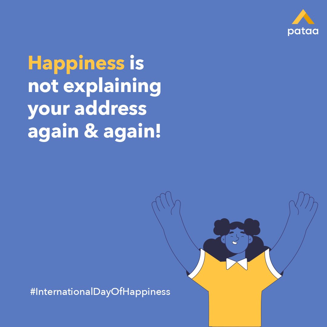 PataaApp's tweet image. Kabhi Khushi, Never Gham. 😜

Download the ^Pataa app and celebrate every day as #InternationalDayOfHappiness

Link 🔍 - app.pataa.com/smedia

#Pataa #DigitalAddress