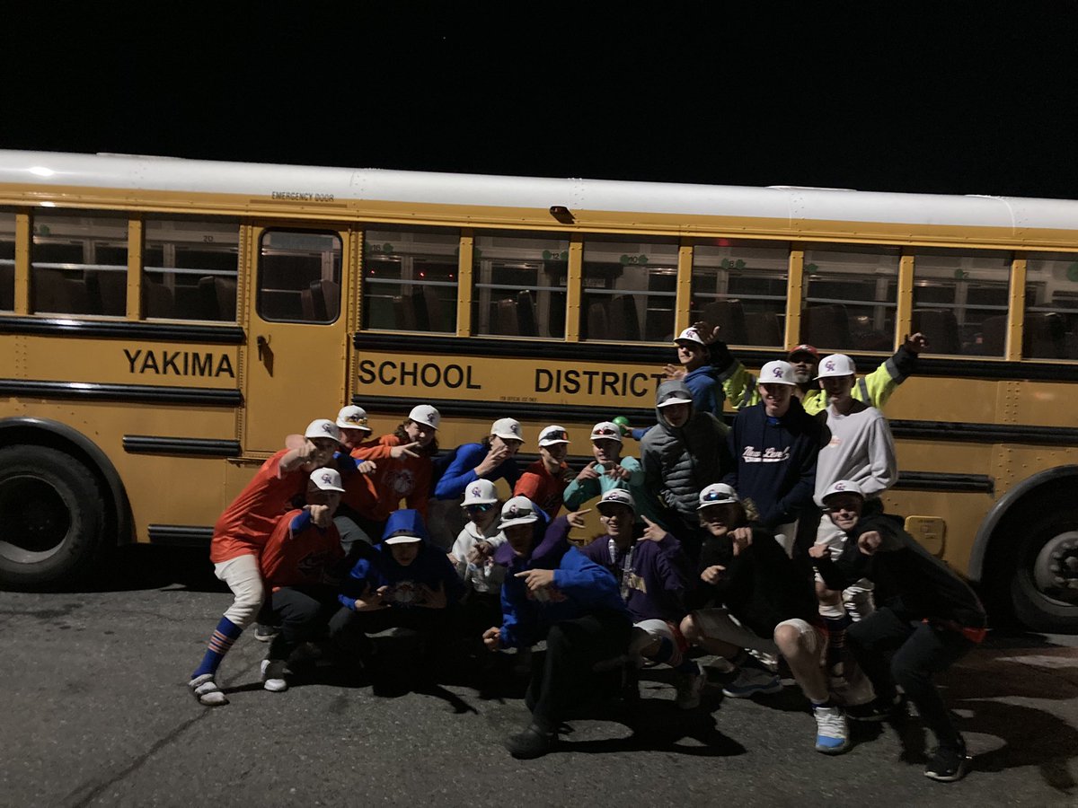 GK_Baseball_'s tweet photo. After splitting a DH with East Valley today, we are finally back on the road thanks to assists from the Bethel Administration and Transportation Department, Washington State Patrol, Mr. Croke, and Yakima School District. #Be1st https://t.co/saWhEZAQLS
