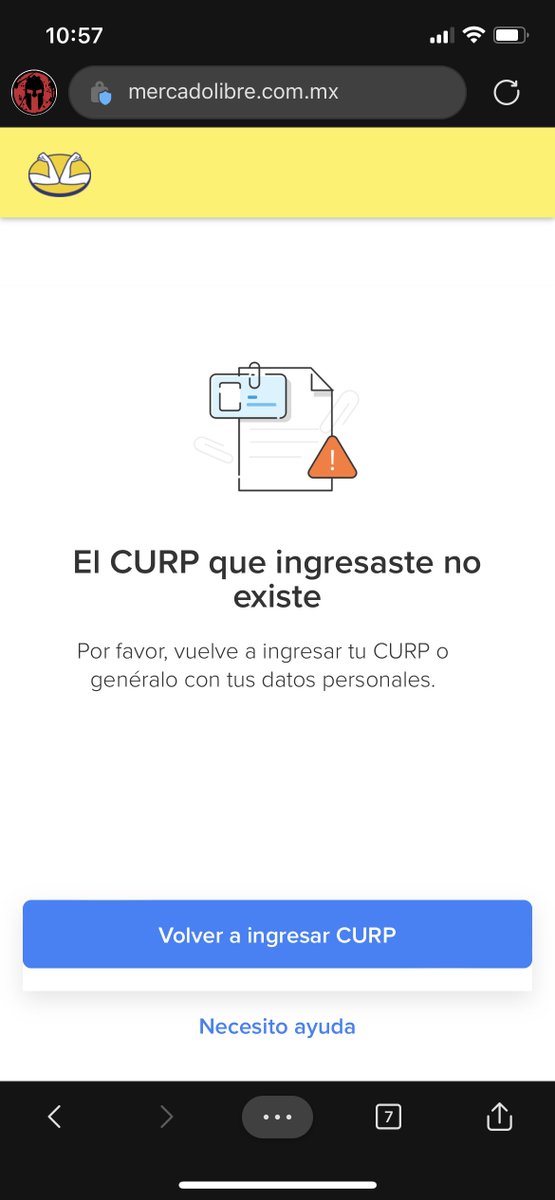 JonnyKenobi's tweet photo. @ML_Ayuda no puedo entrar al área de contacto porque apelar de estar bien mi curp aparece este mensaje. https://t.co/4p69LhN4dS