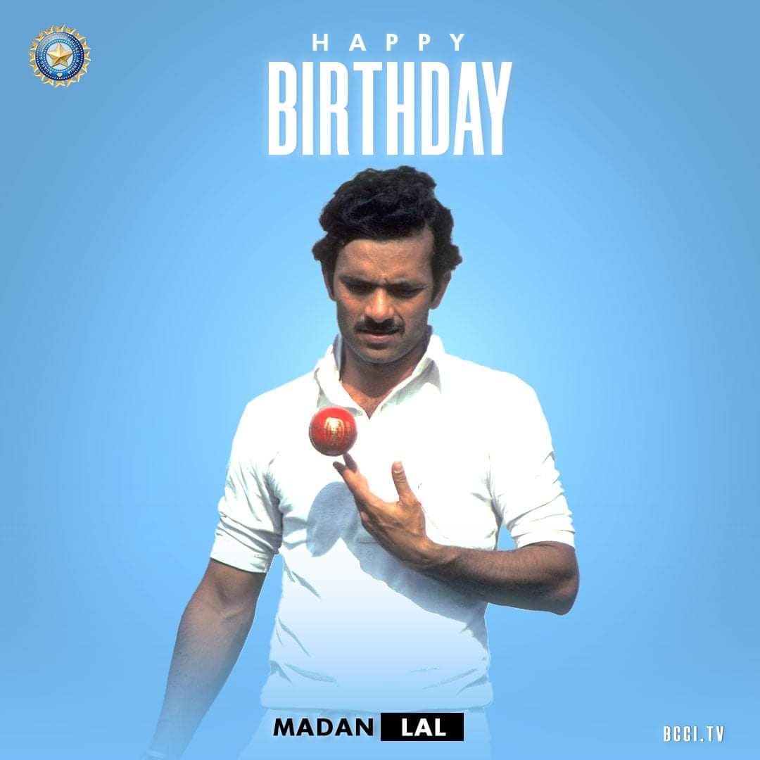 Here\s wishing Madan Lal - a fine all-rounder & 1983 World Cup-winner - a very happy birthday.    