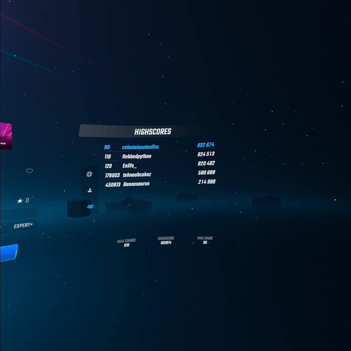 CelesteCareless's tweet photo. Hello non-existent Twitter following! I cracked Top 100 on Crystallized (Hard) on Beat Saber today. :)

I am @celesteisnotonfire on the Oculus add me please, I need friends https://t.co/zCXdjwuRfi