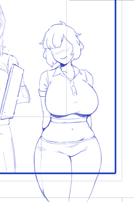 needed an extra for a scene so i drew a curvy girl but i like her too much not to share immediately https://t