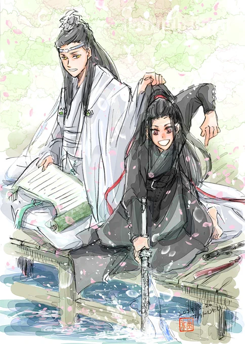 おはようございます。1/2
【藍湛!何かいるぞ!】
#忘羨  #陳情令 #cql #魔道祖師 #마도조사  #mdzs 