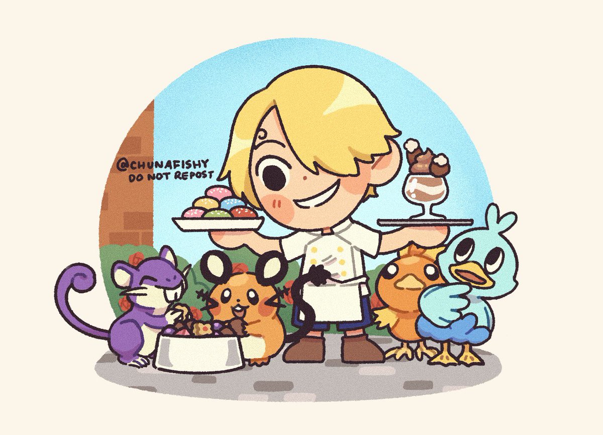 「snack time with sanji 😋 #ONEPIECE #poke」|chuna 💖 🔜 TDS2のイラスト