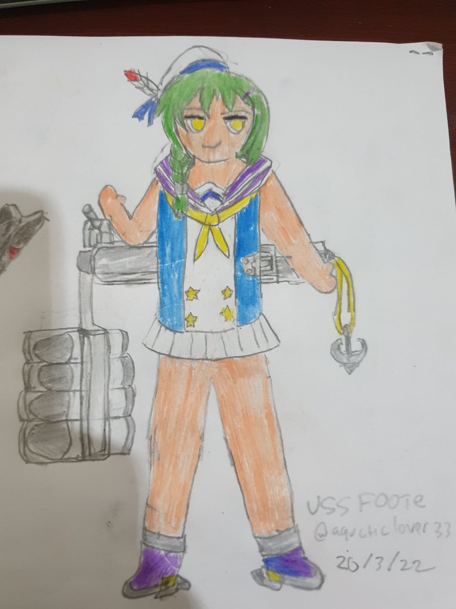 aquaticlover33's tweet photo. The finished colored picture of the Fletcher-Class Destroyer, USS Foote! For my 1st Azurlane fanart, I must admit I had fun doing this! I hope you all will like it!
#Azurlane
#アズールレーン
#AzurlaneFanart
#FletcherClass
#Destroyer
#NormalRarity
#USSFoote https://t.co/NNw4hK40DW