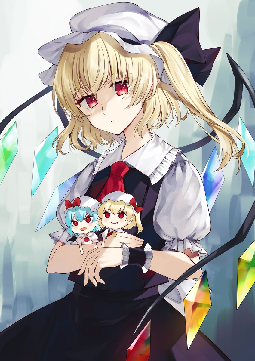 フランドール・スカーレット ,レミリア・スカーレット 「ピクシブリクエストで描かせていただいた黒フランちゃんです 」|中島楓🍁春例大祭E05aのイラスト