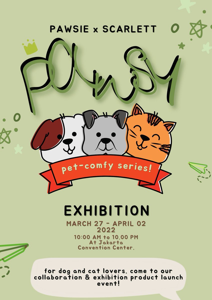 adoeraa's tweet photo. ️
️
️𝘄𝗮𝗹𝗽𝘂𝗿𝗴𝗶𝘀𝗲𝘂 :
️
Halo yorobun, buat kalian pecinta binatang boleh nih dateng ke exhibition yang diadain sama @JejakPawsie dan @scarlettahome untuk launching produk baru mereka.

️
️ https://t.co/iOHkUyDhPN