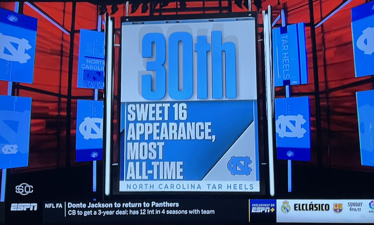 tatefrazier's tweet photo. Most Sweet 16 appearances all-time, most Final Fours all-time for UNC https://t.co/tDY8rNyQ9R