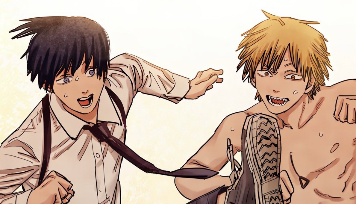 dailycsmtrio's tweet photo. the chainsaw man trio smiling and happy together will always be my favourite thing https://t.co/W3GAw41pmB