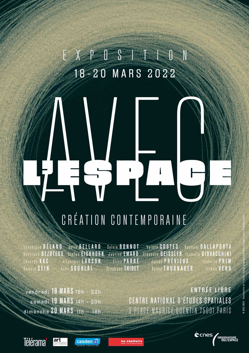 JustineEmard's tweet photo. 🚀 Dernier jour pour voir « In præsentia », dans l’exposition « Avec l’Espace » au @CNES à Paris. Ouverture de 11h à 18h.
@OdE_CNES #espace #nonhumains #cnes #nasa #paris #artcontemporain https://t.co/GfwfdEc7C7