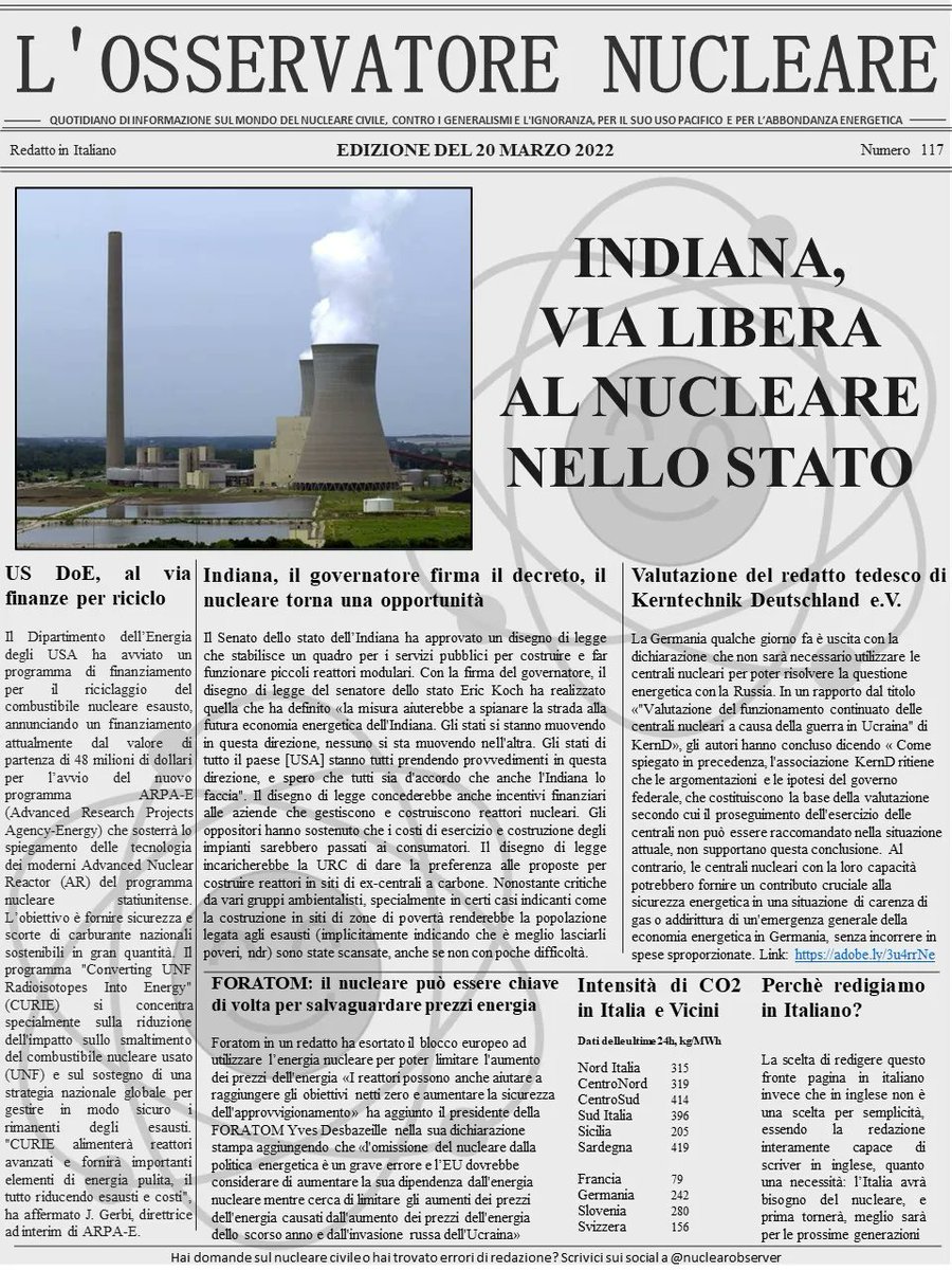 NuclearObserver's tweet photo. Ultime Notizie del 20 Marzo 2022
Versione UltraHD: https://t.co/DahhyL7KZF
#nucleare #energianucleare https://t.co/ewK9pR5CCI