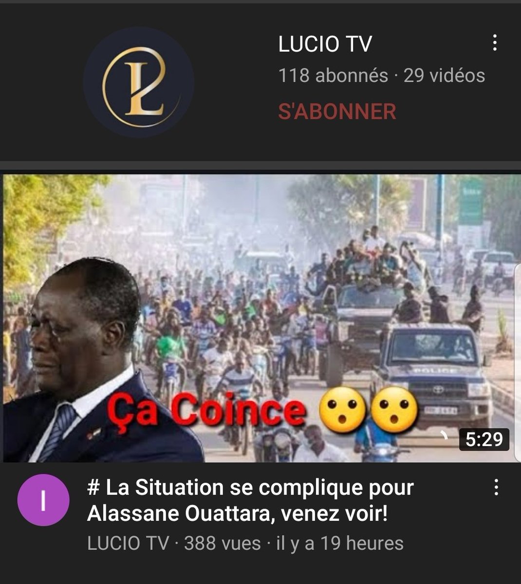 CHRISYAPI10's tweet photo. @SOROKGUILLAUME Allez et abonner vous massivement sur cette chaîne YouTube '' LUCIO TV ''! https://t.co/5EuL1dntRj https://t.co/BMnETmaOlK