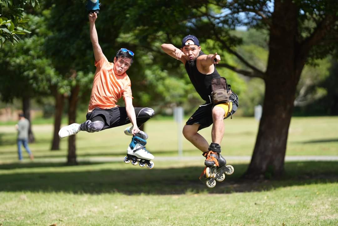 ErvieKyun's tweet photo. <Witty caption here>

#InlineSkating #Fitness #Exercise #Outtakes #WhenISayJump #YouSayHowHigh https://t.co/PygVFFl1Gm