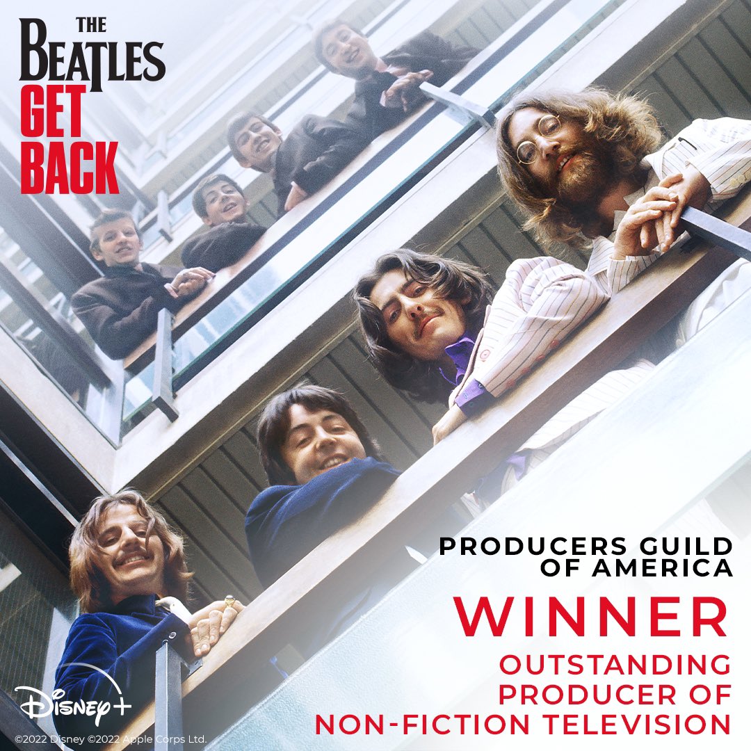 Congratulations to the producers of #TheBeatlesGetBack for winning the #PGAAwards for Outstanding Producer of Non-Fiction Television.