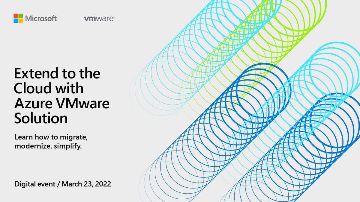 VMware's tweet photo. Why you should attend the Azure VMware Solution digital event: 

▶️ Customer insights
▶️ Tips from Microsoft and VMware
▶️ Product news and demos

Register: https://t.co/L7SdVPvM1d https://t.co/zFSaS5h3HN