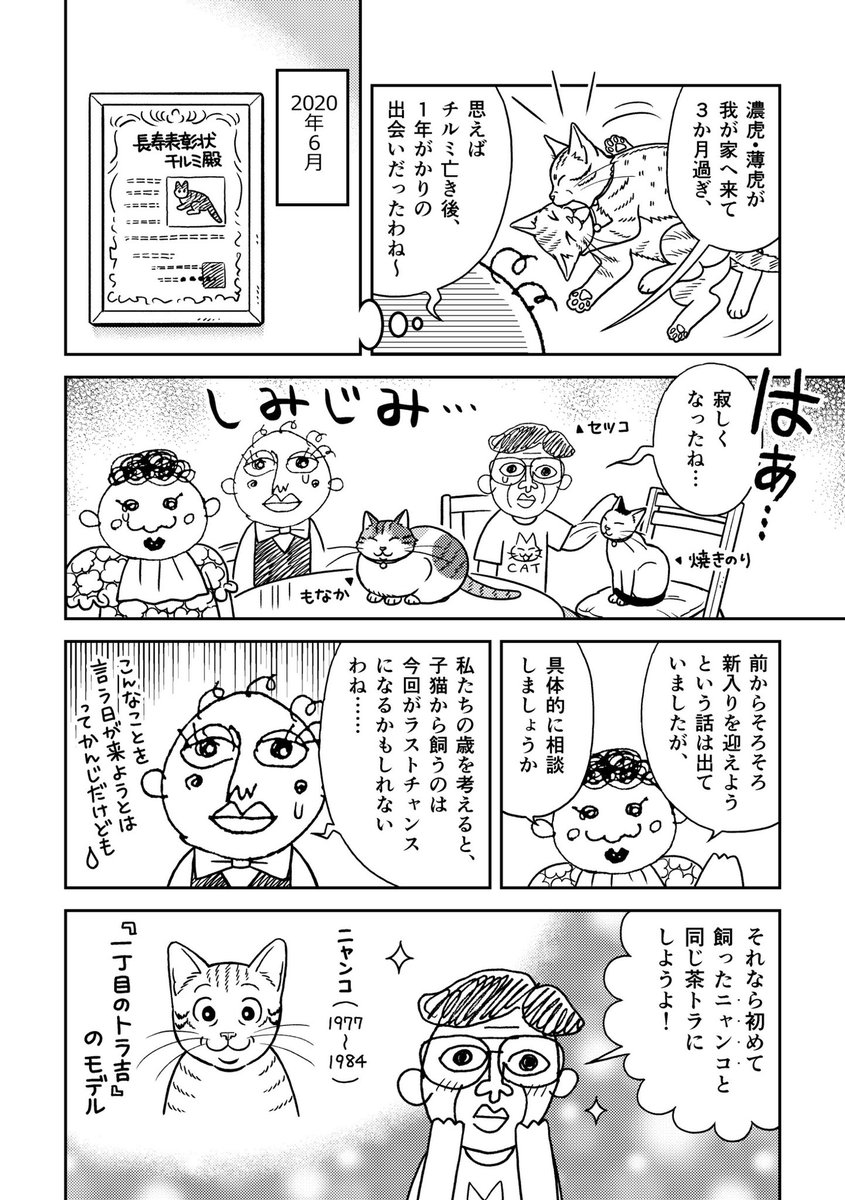 濃虎&薄虎が我が家に来るまでの経緯を描いた漫画も掲載!
『一丁目の濃虎&薄虎①』
販売中でーす!😆✨
ネタは貯まる一方…早く2巻を出したーーい!!!
https://t.co/UPfbXmNFLc