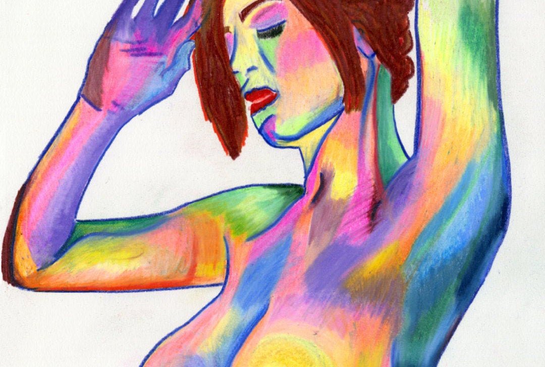 DurdenHolly's tweet photo. from my #etsy shop: Neon abstract art, nude 'Tessa' Giclee print #rainbow https://t.co/aEMz4xGe45 https://t.co/VjurXf9z1W