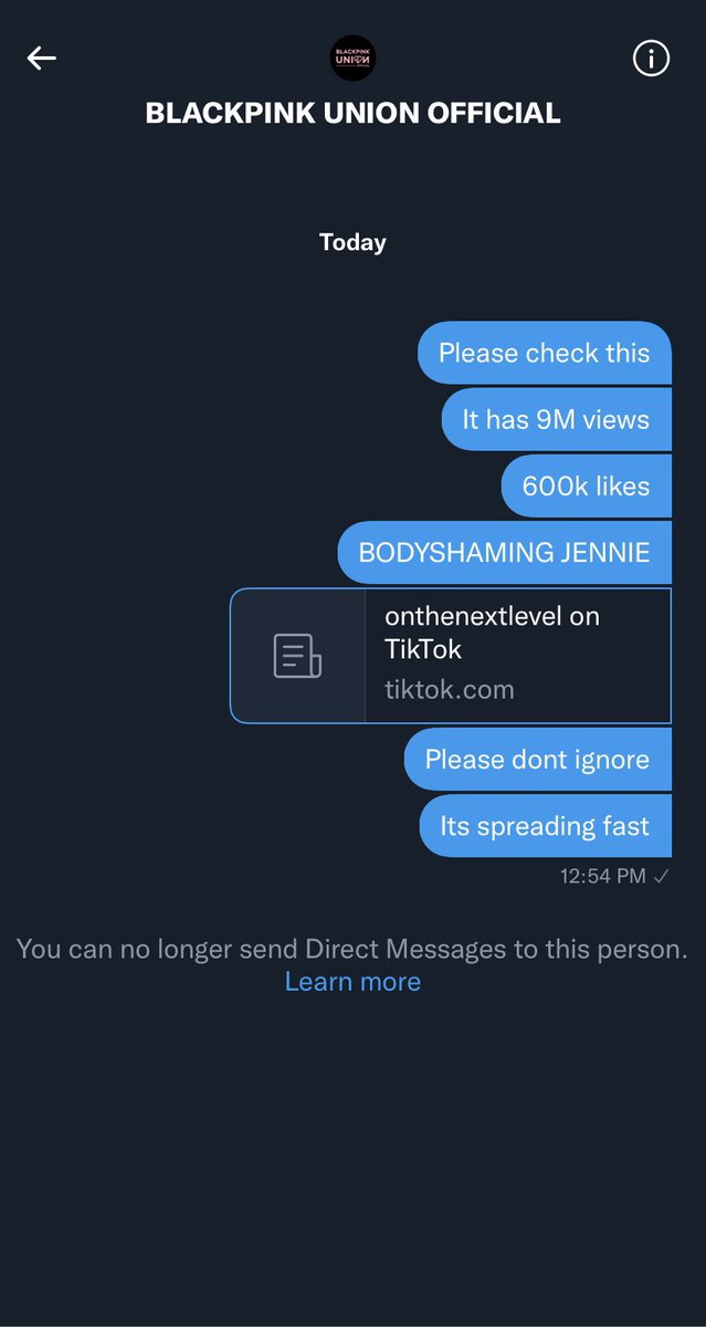 pfwjennie's tweet photo. As Jennie’s fan, i asked the help of @bpunionofficial in tweeting about the issue of a Tiktok video body shaming Jennie with 10M views to encourage blinks to report. But look at what they did, they blocked with with no response. Is this what you do to people asking for help? https://t.co/gPiRpYHkDu