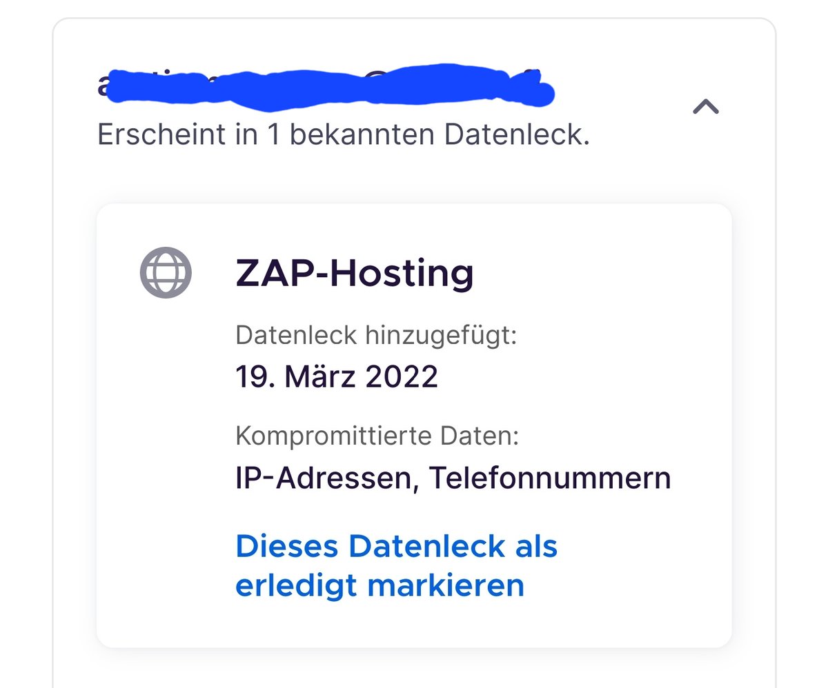 MyBeastInside's tweet photo. @zaphosting Did you guys have a data breach? Firefox Monitor is saying so https://t.co/VUfvkIyNP7