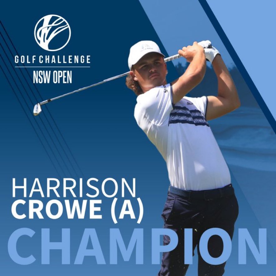 Harrison Crowe wins the Golf Challenge #NSWOpenGolf by one! 🏆

Huge win to win his state open and become only the sixth amateur to take the title!