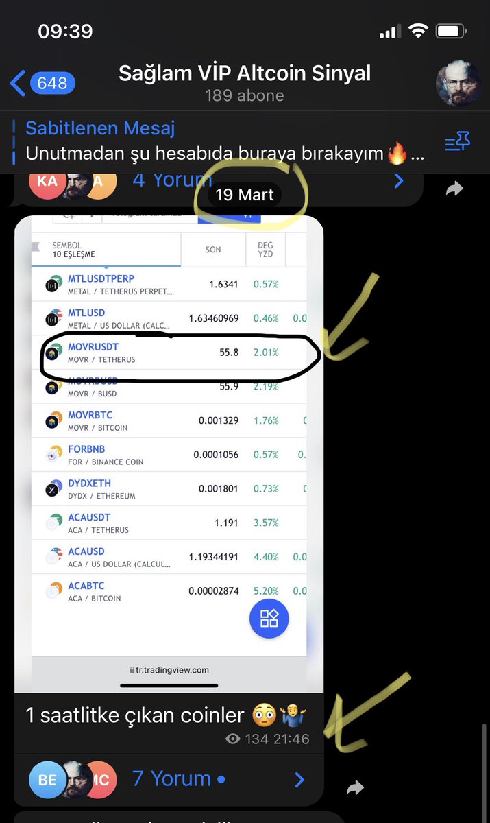 SaglamSinyal's tweet photo. Dün akşam Telegram Sinyal Grubumuza attığım taramada #MOVR 55,8 idi 
Az önce 73 dolar gördü 🔥🔥
%33 kar 🔥

Sinyal grubuna attığım Taramadan anlık gelmesini isteyenler beğenip Rt lesin🛎 https://t.co/BCqclROxLU