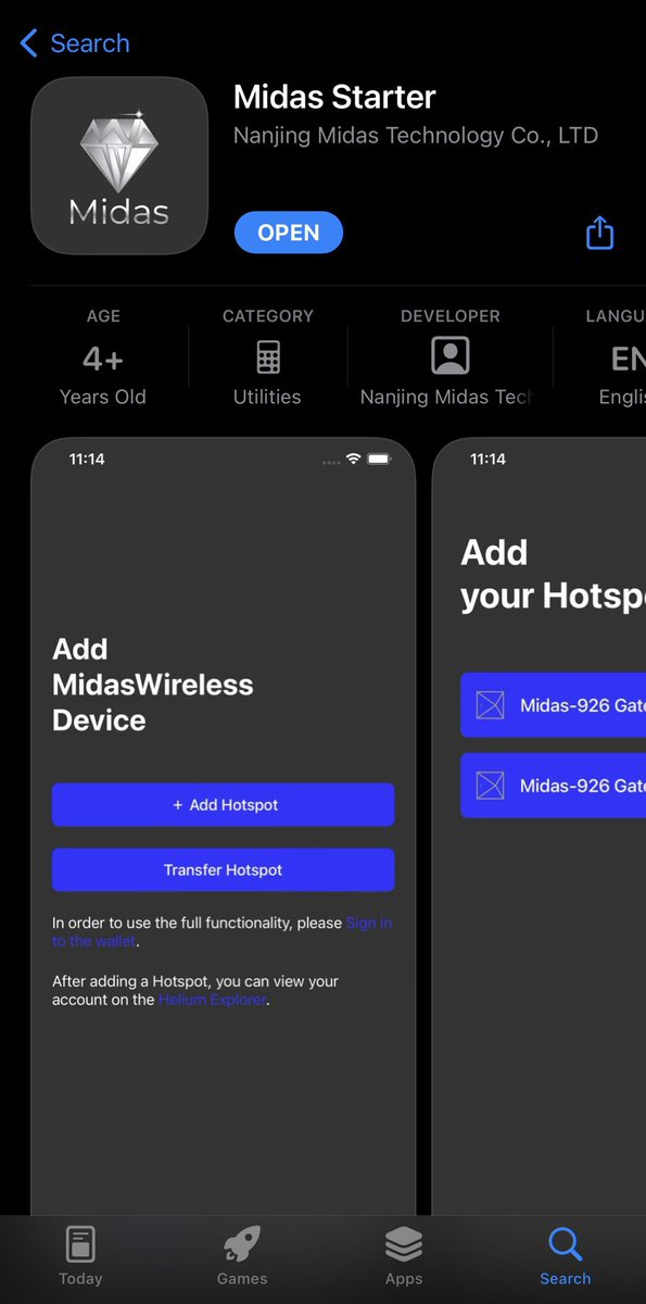 midaswireless's tweet photo. It is now easy to add and manage your Midas through Midas Starter🤩Go to the App Store and Google Play to download it. Btw, our cloud server is under development, and we will develop more exciting things for every Midas King to run.Let us wait and see🤓#ThePeoplesNetwork @helium https://t.co/6PHbVELhFy