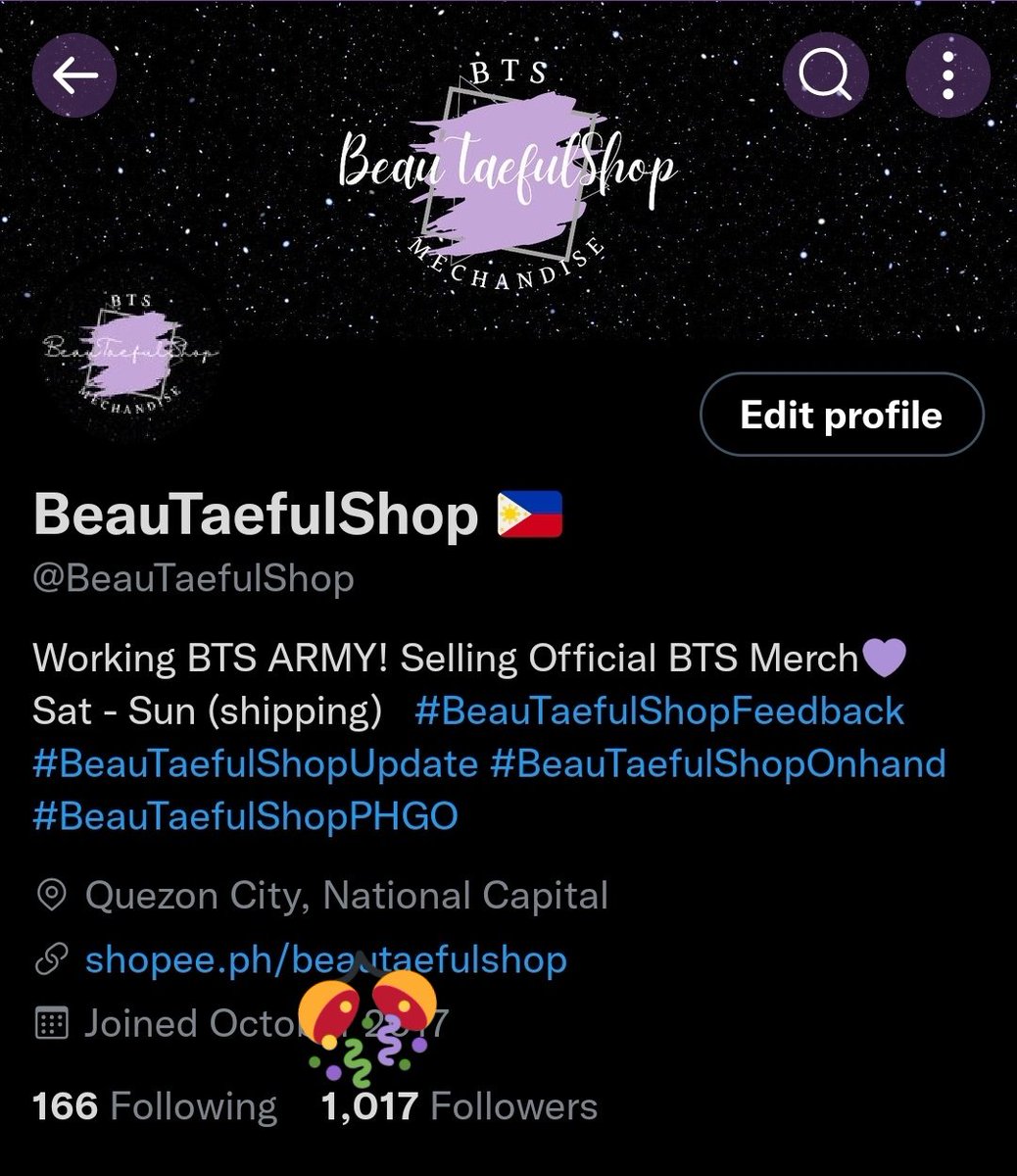 1k followers! THANK YOU FOR THIS MILESTONE IN OUR SHOP! 🥰💜

&amp; bcoz of this, we will be have a Gcash Giveaway!

P500 Gcash per winner (will pick 2)

Mechanics:
🔹️mbf
🔹️like &amp; rt
🔹️reply w/ ur fav OT7 photo
🔹️ending: surprise

#BeauTaefulShop_GA
#BeauTaefulShop_Giveaway