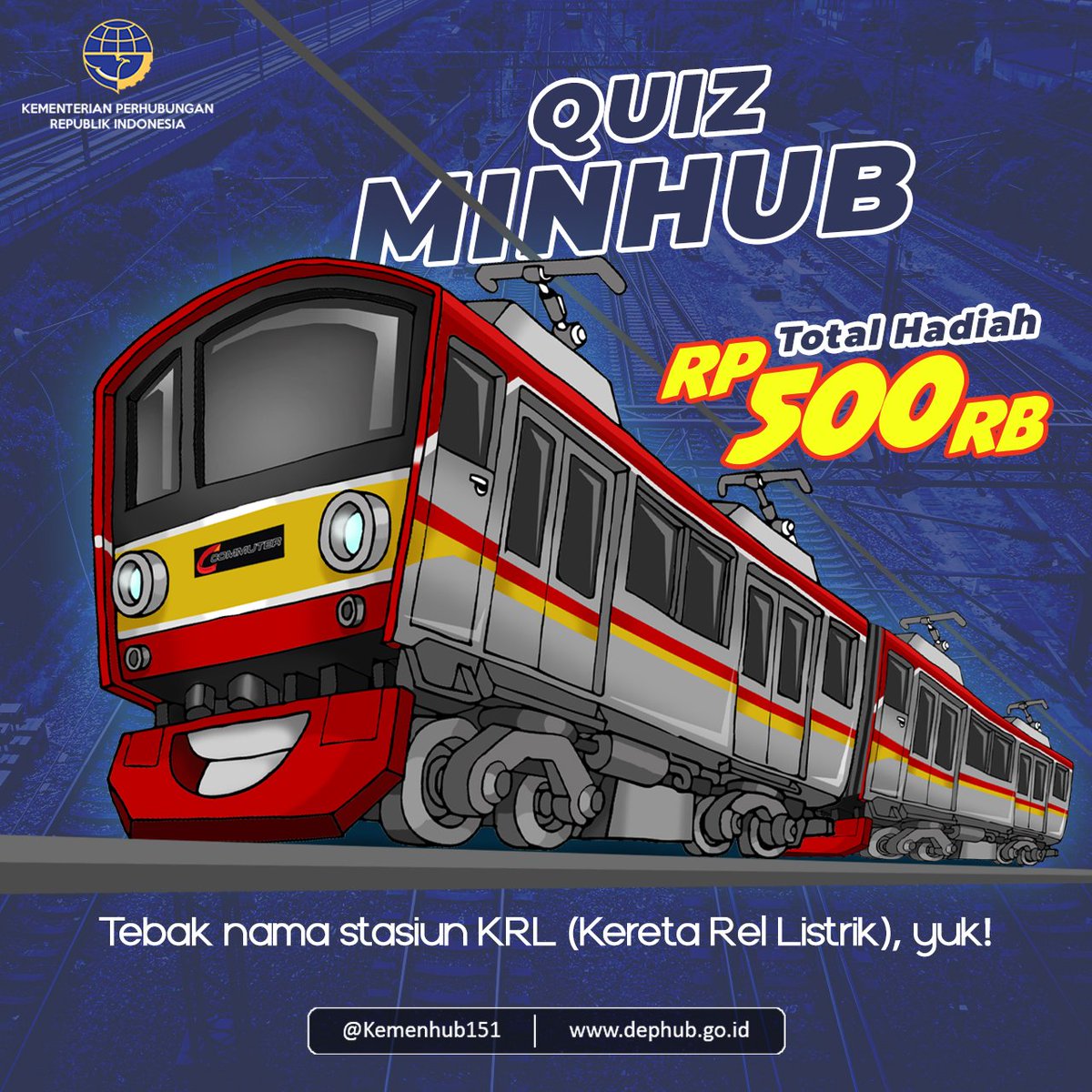 kemenhub151's tweet photo. Waktunya kuissss!

#KawulaModa pasti sudah menanti-natikan kuis dari #MinHub kan? Ayo sini merapat yang sudah tidak sabar menangin hadiah total 500 ribu rupiah untuk 5 orang pemenang. https://t.co/NMBzgrfGNP