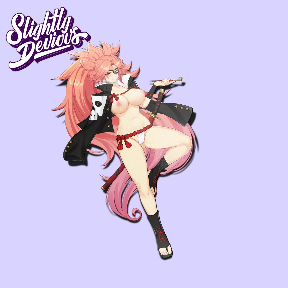 SlighDevDesigns's tweet photo. I love that I can post the uncensored #baiken design on here. 

Stickers are up in the shop! Link in the bio!!

#ラムレザル #GGST #GuiltyGear #GuiltyGearStrive https://t.co/ceZssmWP9e