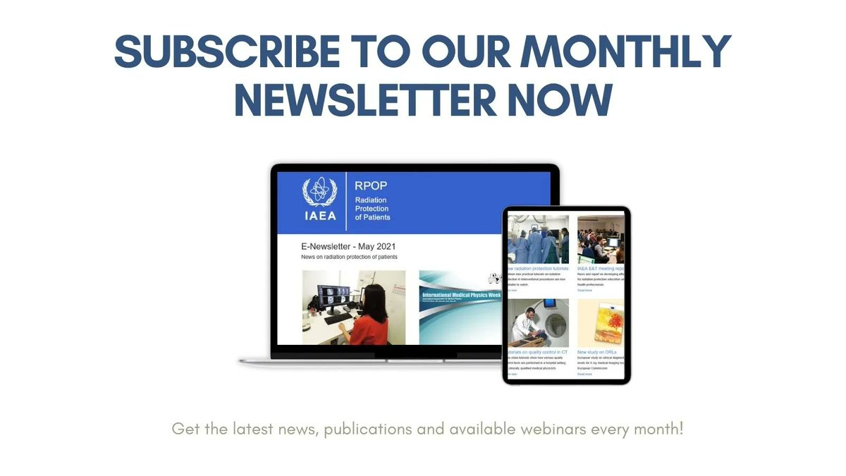 Are you interested in what the #IAEA is doing in the area of #patient protection? Would you like to receive regular updates for radiation specialists all around the world? 🌎

Sign up to our monthly newsletter for the latest news, publications and events buff.ly/2uwjqm