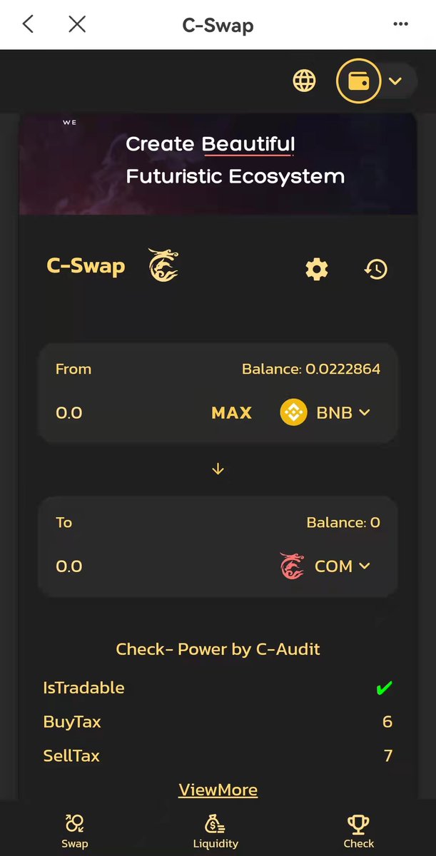 c-swap.net update

High quality coin recommendation !

Tax detection？

Can sell coin？

Contract check ！

#testnet #testnets #airdrop #aurigami #BNB #BSC #ETH #presale #launch #Pancakeswap #bitcoins #com