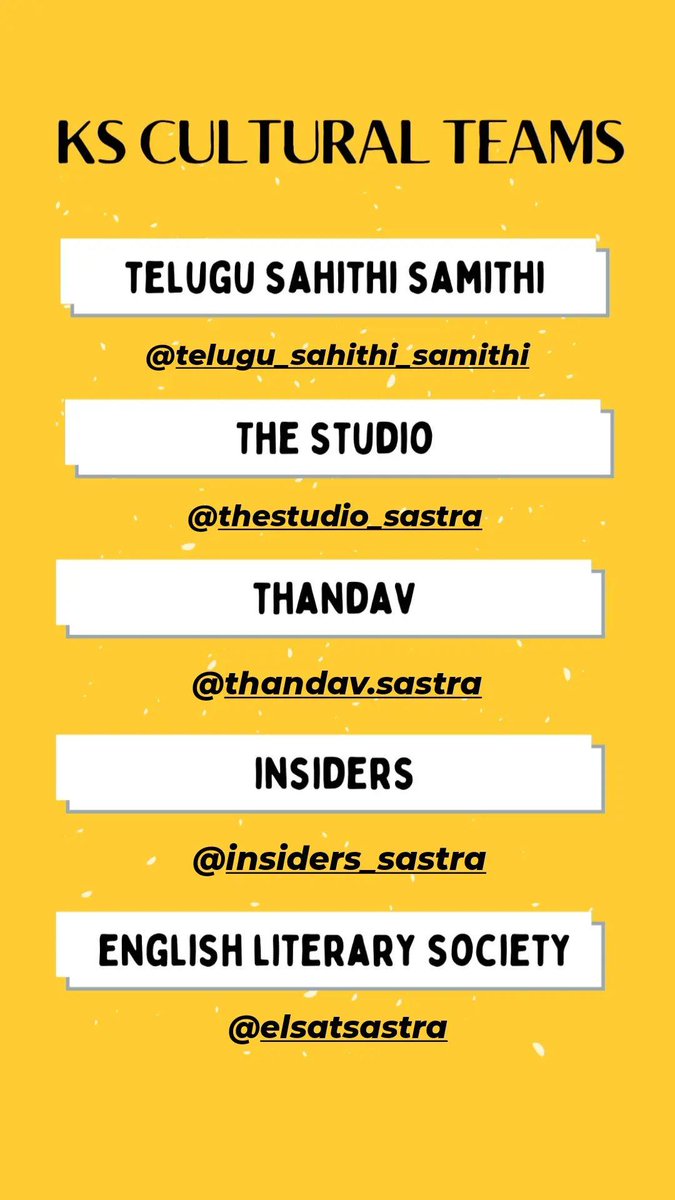 kssastra's tweet photo. The wait is finally over! 
Club Sessions of all Cultural Teams on Campus starts from tomorrow! Get ready!!🎉🎊
Check out the respective club's Instagram page for regular updates on What, Where and When! https://t.co/4GDNIfaC8u