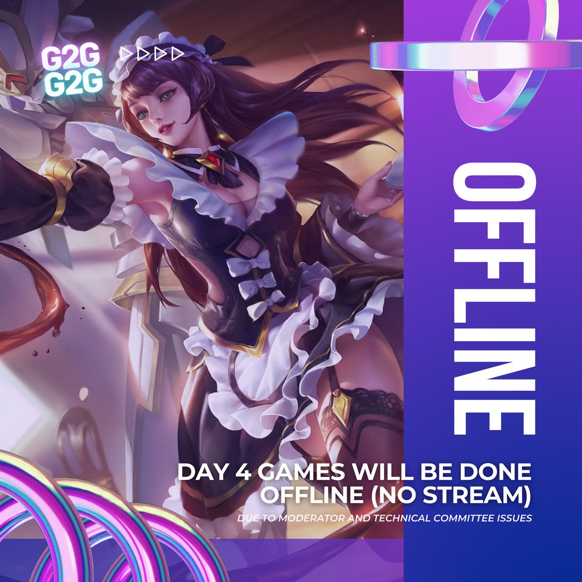 Game2Give2021's tweet photo. Due to several urgent difficulties with our moderator and technical management ⏰, the game TZN vs Pyro for our Final Day 4 was done offline.

The G2G team apologize for this technically issue. Thanks! 💟

May the best team win! 🏆✨🔥

#Game2Give https://t.co/sg3tcPrQo7