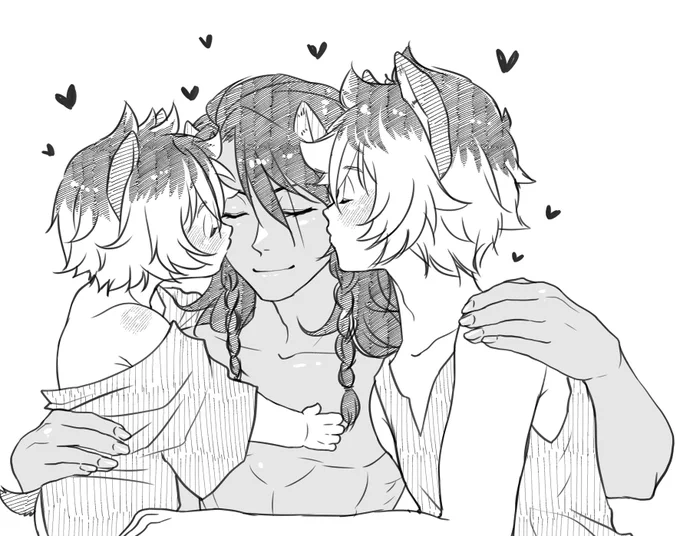 #twst_BL レオラギ
※※年齢操作注意※※
再掲

両手に花
two blessings at once

我ながら、何度見てもこの🦁さんのドヤ顔が面白い 