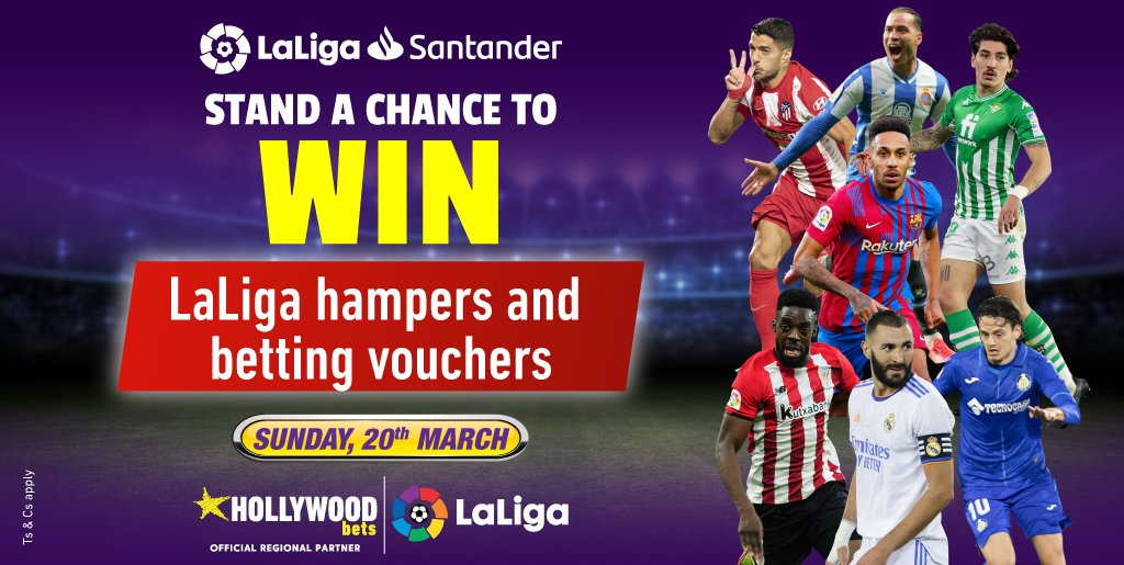 It's time for #HollywoodbetsLaLigaElClasico! 🇪🇸💜

RT, follow &amp; let us know which team you will be supporting tonight &amp; you could win a LaLiga Ball, LaLiga Merch &amp; R150 betting voucher

Remember to use the hashtag #HollywoodbetsLaLigaElClasico 😉 

Winner announced @ 11:30!
