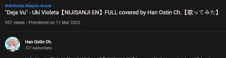 Han_Ostin's tweet photo. Thank you for 300+ views! ❤
https://t.co/lIN5wCmoUf
#VioletAtelier #UkiVioleta #DejaVu #HanCovers #PHVTuber #ENVTuber #歌ってみた #NOCTYX #NIJISANJI_EN https://t.co/vT4YaJyCB0